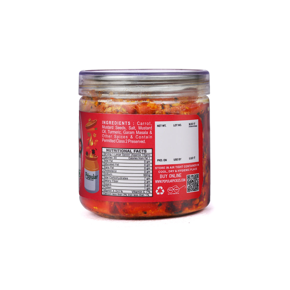 Carrot Pickle in Mustard Oil  - 400gm