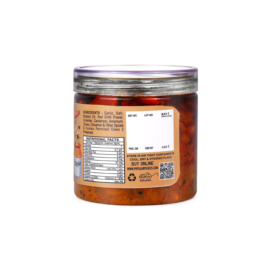 Garlic Pickle in Mustard Oil  - 400gm
