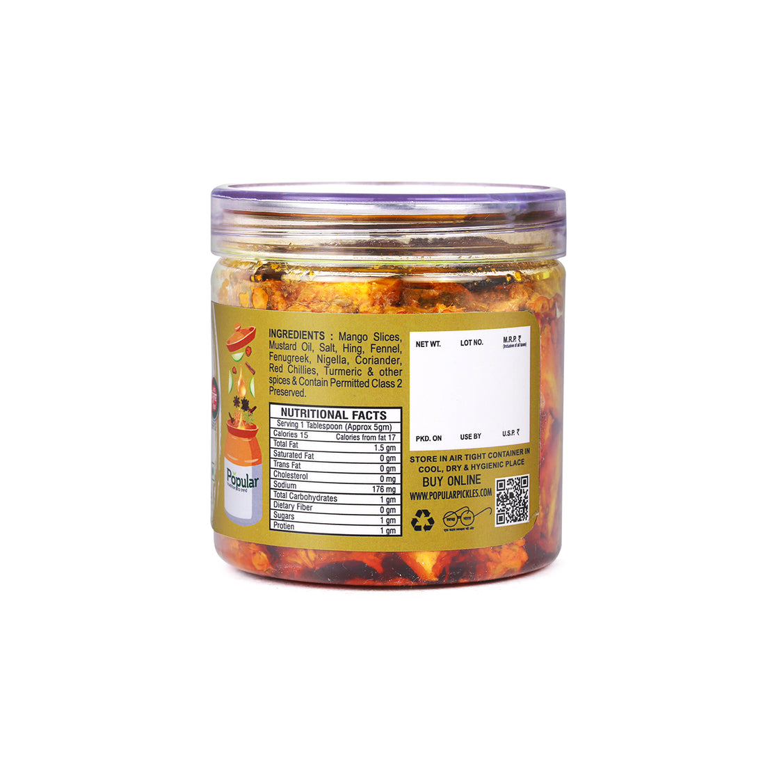 Hing Mango Pickle in Mustard Oil  - 400gm